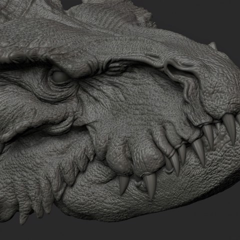 Image of highly Detailed Dragon Head .
