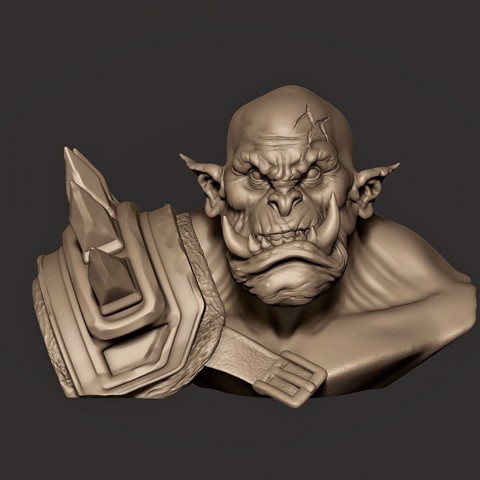 Image of Bald ORC bust