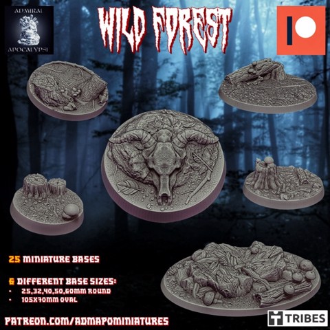 Image of Wild Forest Set (Pre-supported miniature bases//Terrain props)