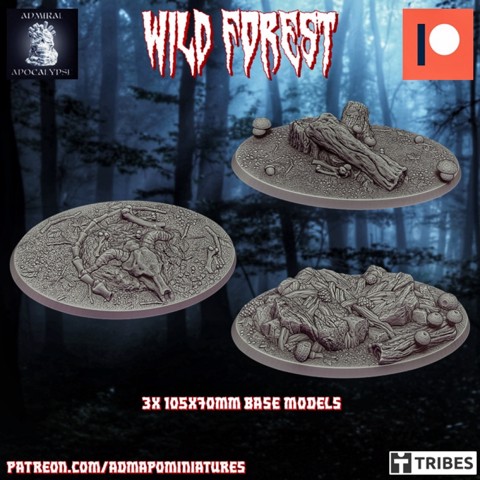 Image of Wild Forest Set 105x70mm (3 pre-supported base model)
