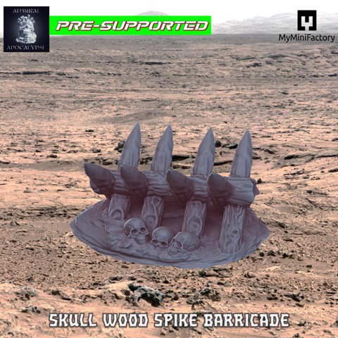 Image of Skull Wood Spike Barricade (Pre-Supported)