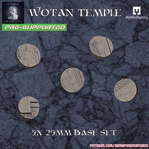 Image of Wotan Temple Base 25mm set (Pre-supported)