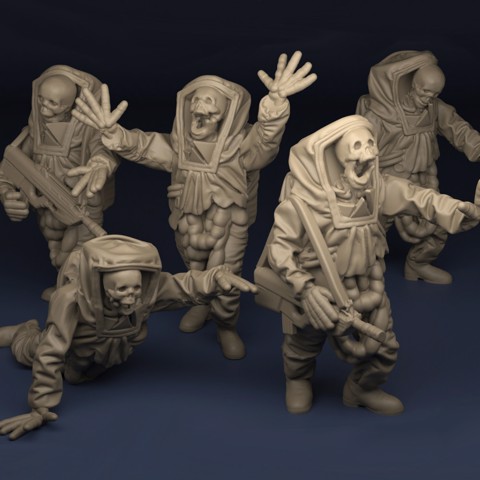 Image of Set_01  Zombies in biohazard suits