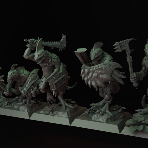 Image of Lizardmen Skink Unit with Sword and Shield