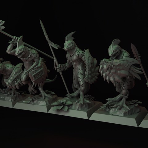 Image of Lizardmen Skink Unit with Spear and Shield