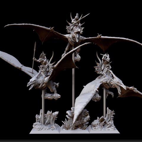Image of PTERADON RIDERS WITH SPEARS AND WITH BOMBS (2 VERSIONS)