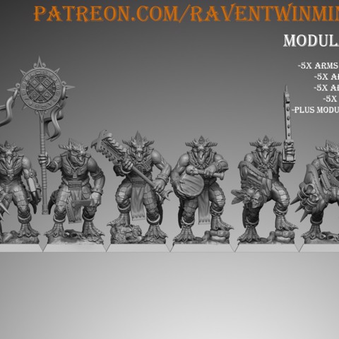Image of MODULAR SAURUS WARRIORS WITH SWORD AND SPEAR