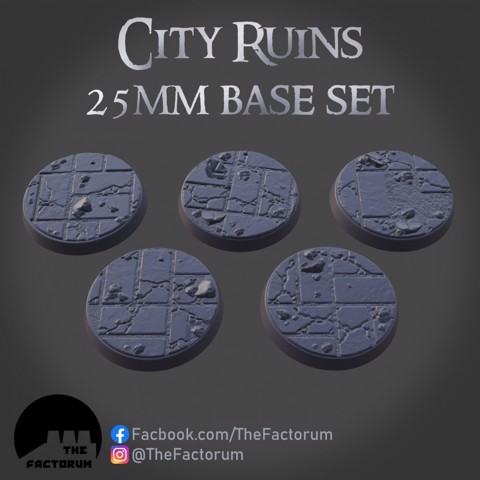 Image of 25MM CITY RUINS BASE SET (SUPPORTED)