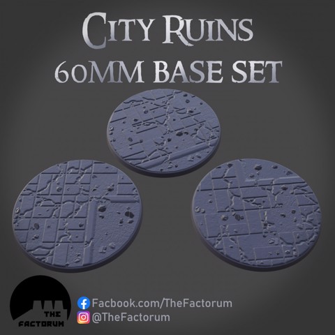 Image of 60MM CITY RUINS BASE SET (SUPPORTED)
