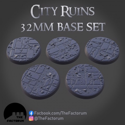 Image of 32MM CITY RUINS BASE SET (SUPPORTED)