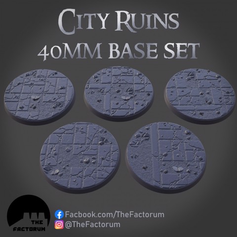 Image of 40MM CITY RUINS BASE SET (SUPPORTED)