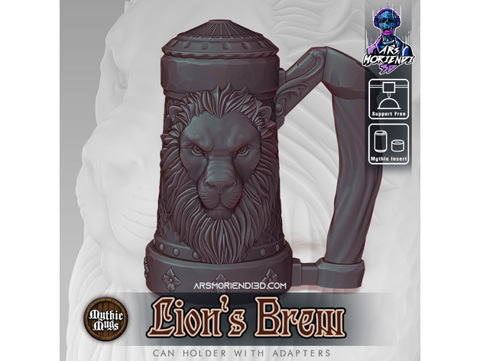 Image of Mythic Mugs - Lion's Brew - Can Holder / Storage Container ( MMU / multi-material version added)