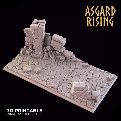 Image of RUINS THEME Rectangle base 100x50mm SET PRESUPPORTED
