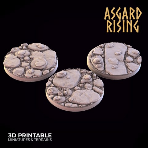 Image of ROCK PATH 3 x Round Bases 40mm - PRESUPPORTED