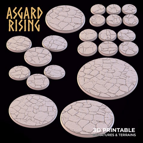 Image of STONE FLOOR THEME Round bases SET PRESUPPORTED