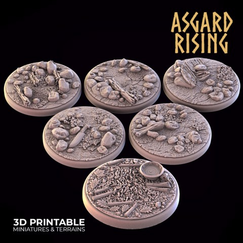 Image of SAND SHORE 6 x Round Bases 25/28/30/32mm - PRESUPPORTED