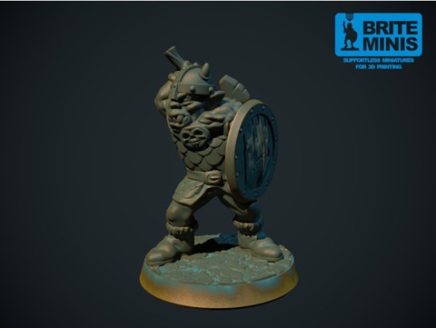 Image of Orc with axe 28mm (supportless, FDM friendly)