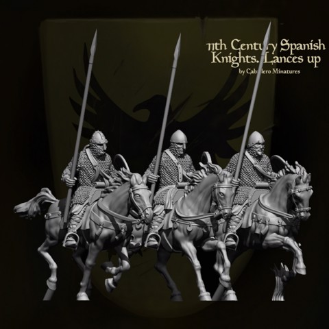 Image of 11th Century Knights with lances at up