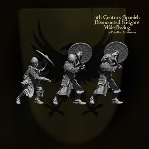 Image of 11th Century Dismounted Spanish Knights Mid-swing