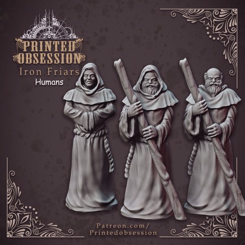 Image of Friars of the Iron hammer - Group of human monks - Heaven Hath No Fury - 32mm scale