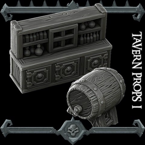 Image of Gothic City: Tavern Props I (MONSTER MINIATURES II KICKSTARTER IS NOW LIVE)