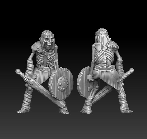 Image of Skeleton warrior - support free 3d printable miniature