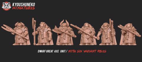 Image of Dwarf Great Axe Unit Miniature (25mm Scale)