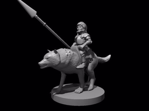 Image of Halfling Cavalier with Wolf