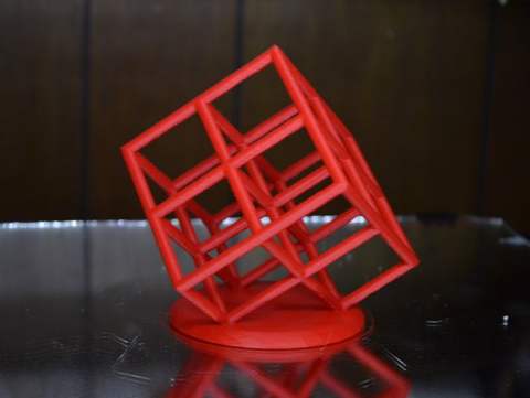 Image of Lattice Cube 3D Printer Torture Test (Overhangs and Dual-Extrusion)