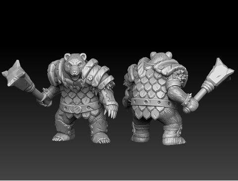 Image of Warbear scalemail armour 3d printable miniature