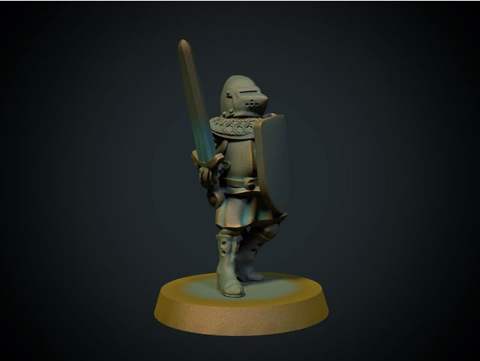 Image of Knight with pig-faced helmet 28mm (FDM, no supports needed)
