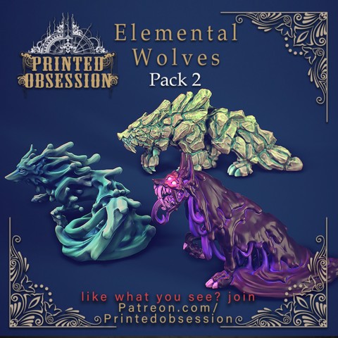 Image of FREE Elemental Wolves - Pack 2 - 32 mm scale