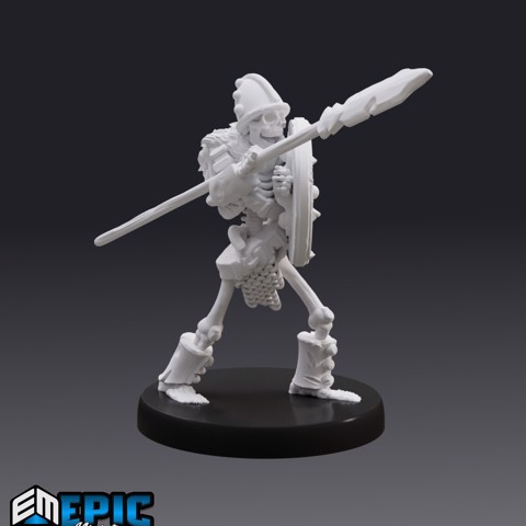 Image of Skeleton Army - Warrior / Fighter / Soldier with Spear & Shield
