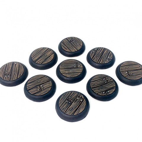 Image of 25mm Wood Plank, Recessed Miniature Bases