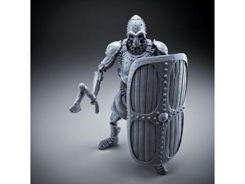 Image of Skeleton - Heavy Infantry - Axe + Square Shield - Idle Pose