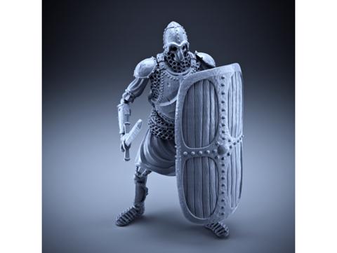 Image of Skeleton - Heavy Infantry - Sword + Square Shield - Idle Pose