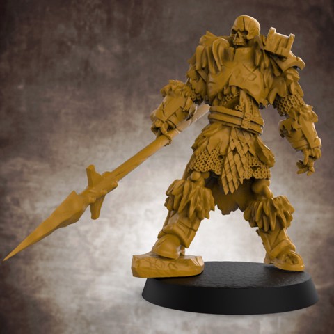Image of Skeletal Knight (multiple build options) - 32mm scale miniature with supports