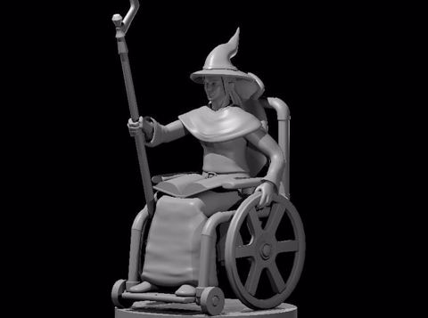 Image of Human Female Wizard in a Wheel Chair