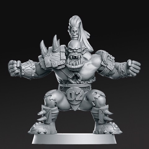 Image of 02 Orc Line Fantasy Football 32mm