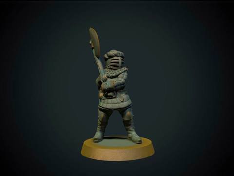 Image of Knight with axe 28mm (supportless, FDM friendly)