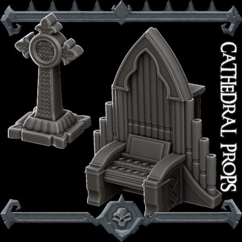 Image of Gothic City: Cathedral Props (MONSTER MINIATURES II KICKSTARTER IS NOW LIVE)