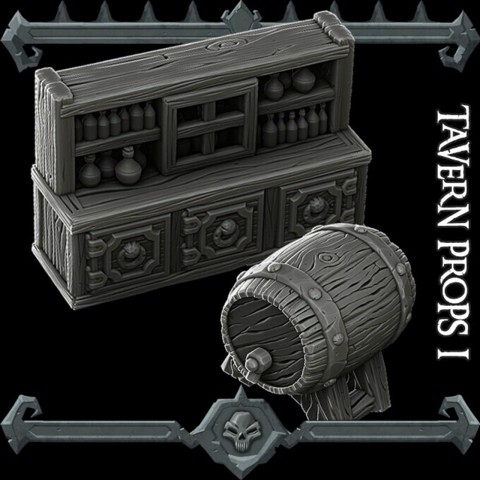 Image of Gothic City: Tavern Props I (MONSTER MINIATURES II KICKSTARTER IS NOW LIVE)