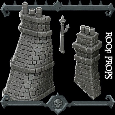Image of Gothic City: Roof Props (MONSTER MINIATURES II KICKSTARTER IS NOW LIVE)