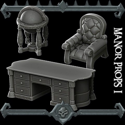 Image of Gothic City: Manor Props I (MONSTER MINIATURES II KICKSTARTER IS NOW LIVE)