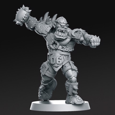 Image of 06 Orc Thrower Fantasy Football 32mm
