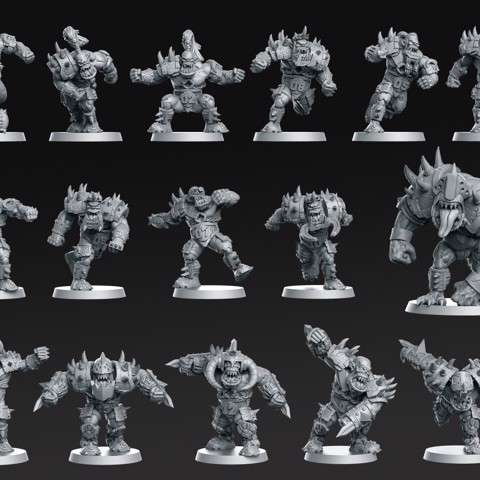 Image of Orc Team 16 miniatures Fantasy Football 32mm