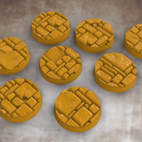 Image of 25mm diameter dungeon flagstone bases set 1 (8x bases)