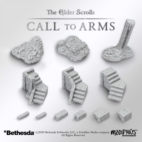 Image of Fort Stairs and Rubble Terrain Set - Elder Scrolls: Call to Arms