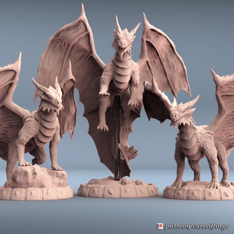 Image of Adult Copper Dragon 3 models