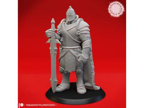 Image of Armored Fighter / Knight - Tabletop Miniature